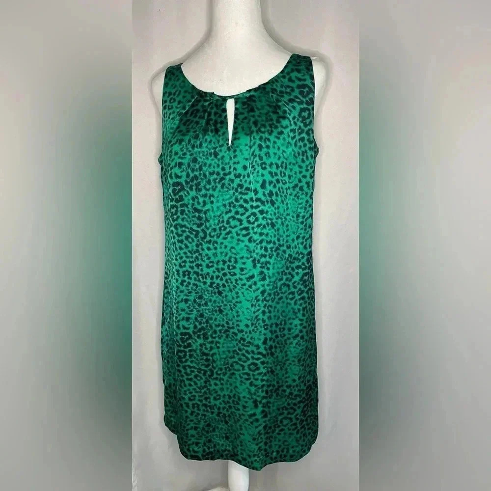 Dana Buchman sleeveless animal‎ print satin knee length dress